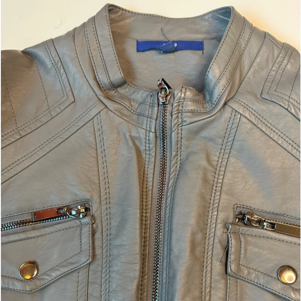 Apt 9 grey pleather jacket. - Picture 1 of 9